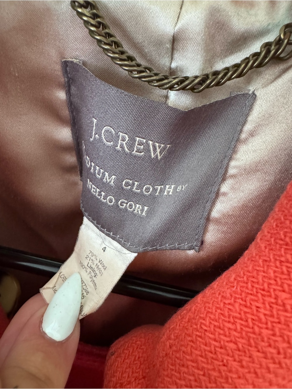J. Crew Coral Double-Breasted Wool-Blend Trench Coat - Picture 2 of 3